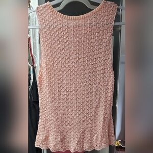 Elegant Peach Knit Sleeveless Top